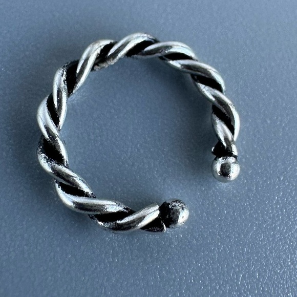 Sterling Silver Twisted Rope Ear Cuff – No Piercing Needed - Picture 3 of 5